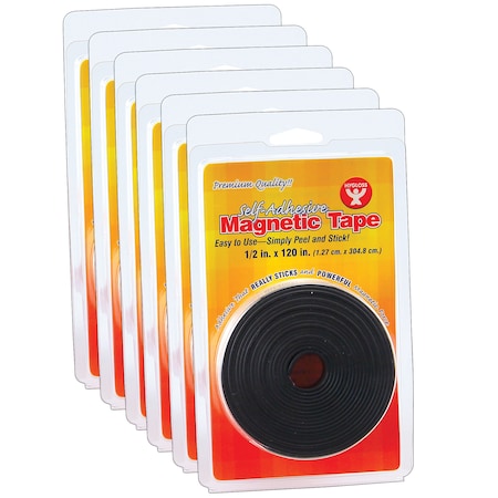 Self-Adhesive Magnetic Tape Roll, 0.5 X 120, PK6